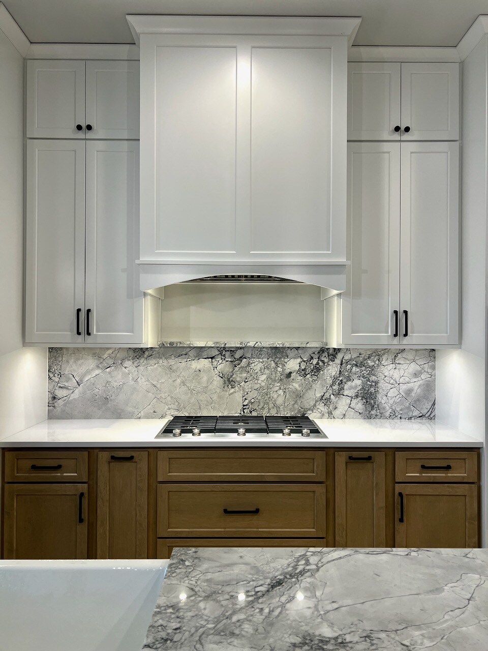 Cabinet style hood range.