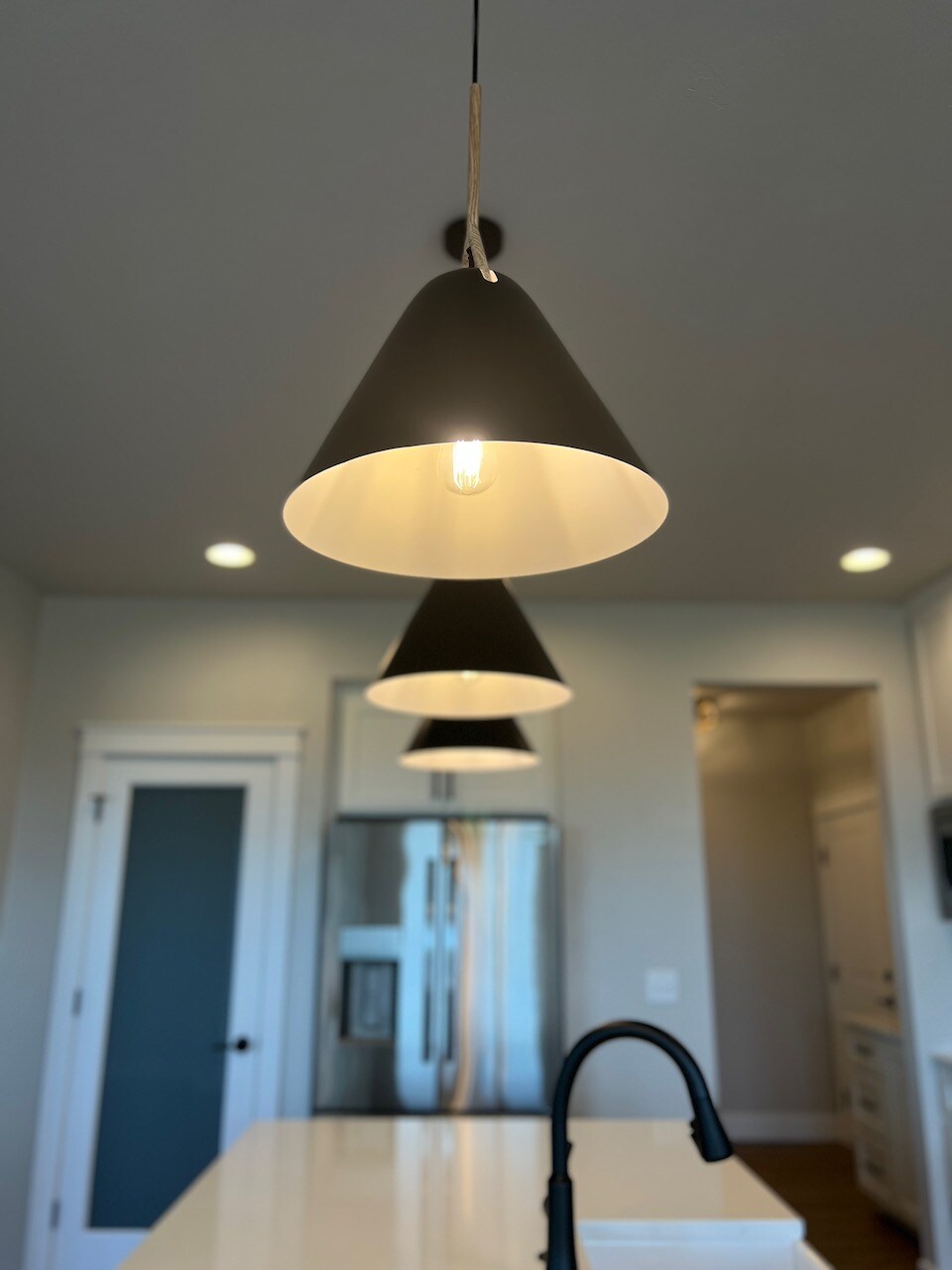 Black pendant lighting.