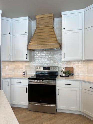 Oak range hood.